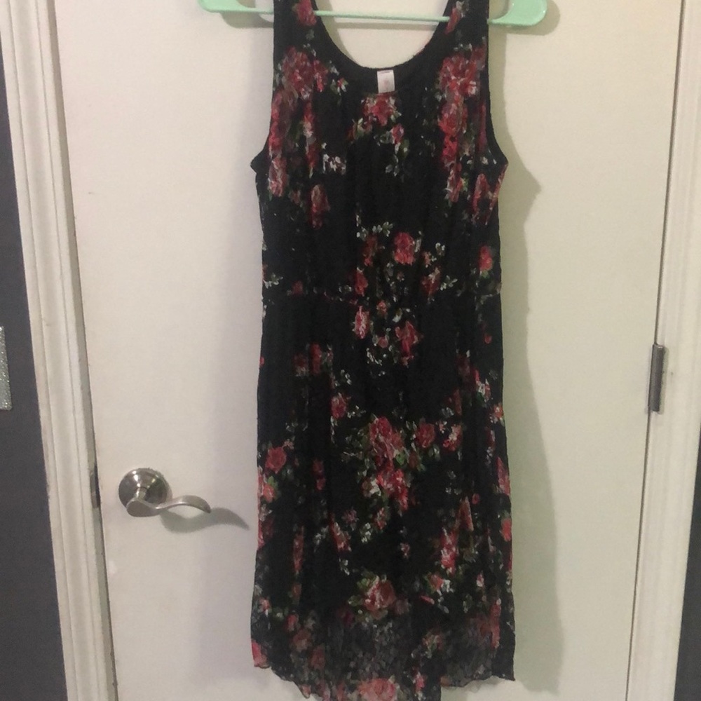 High lo lace dress roses